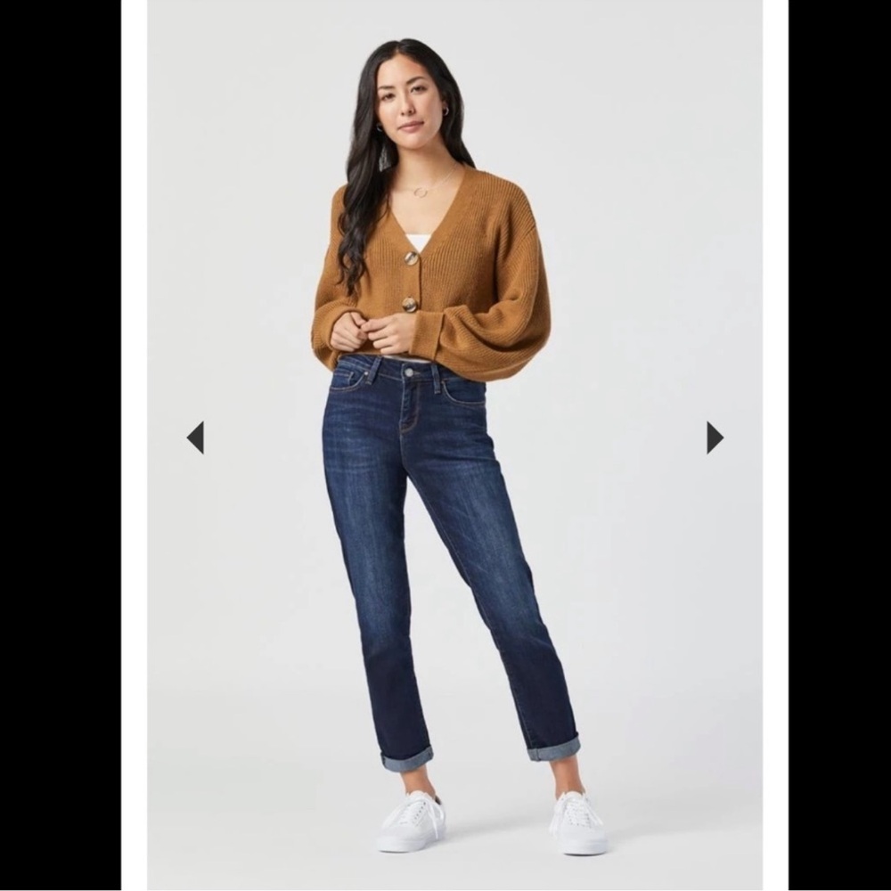 Mavi Jeans Ada Boyfriend Mid Rise Jeans in Indigo Brushed Tribeca